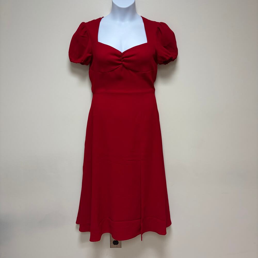 Alexia Admore Red Sweetheart Midi Fit & Flare Dress Cocktail Holiday Coquette 6